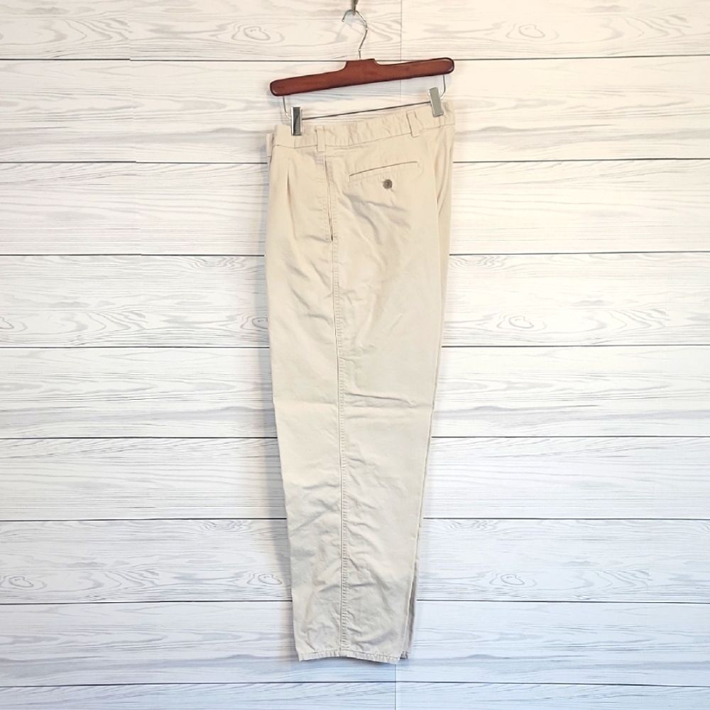 Vintage 90s Original Dockers Light Tan Pleated Front Mens Size 38 X 32